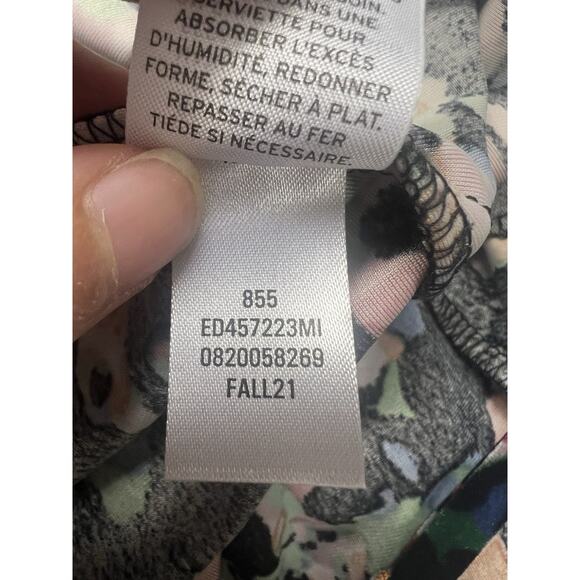 Open Edit Fit & Flare Velvet Dress Side Pockets Black Floral Open Back Size S - Picture 12 of 13